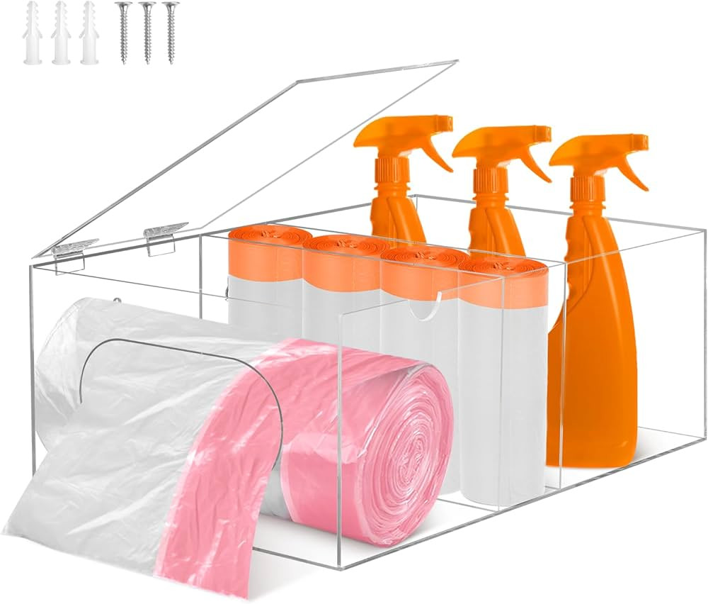Trash Bag Dispenser Roll Holder for Garbage Bag Grocery Bag Plastic Shopping Bag Roll Container (... | Amazon (US)