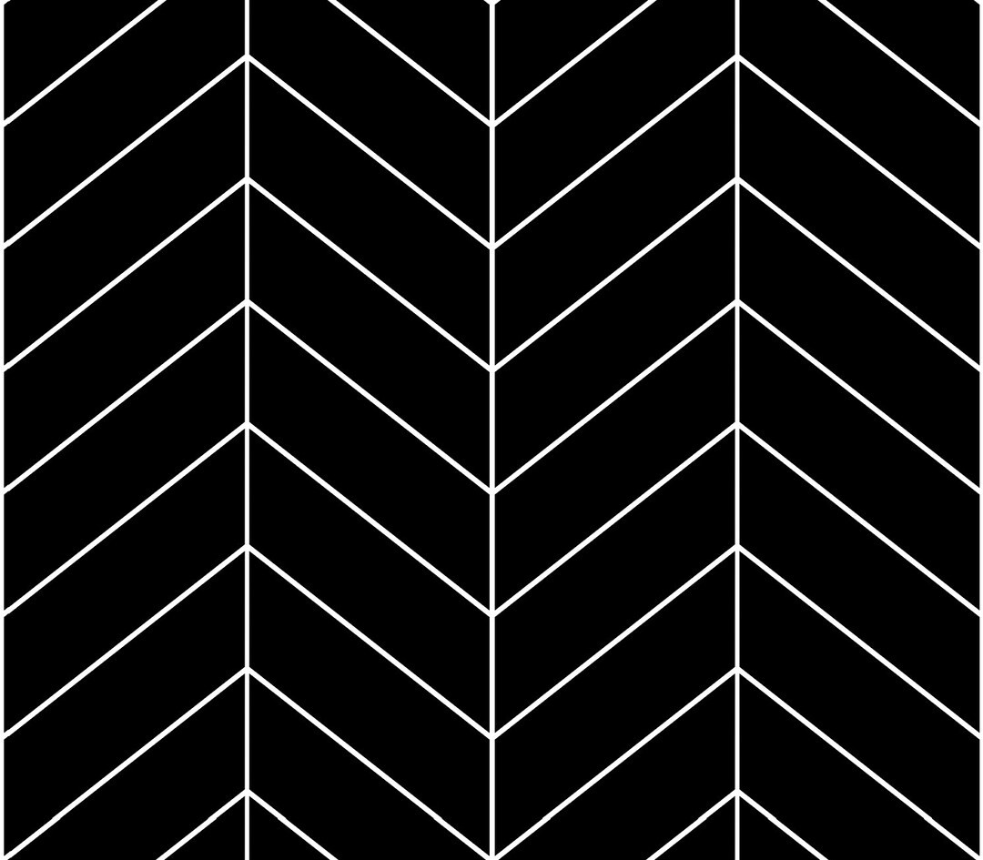 Peel and Stick Wallpaper Black and White/ Black Herringbone Chevron Wallpaper/ Removable Wallpape... | Etsy (US)