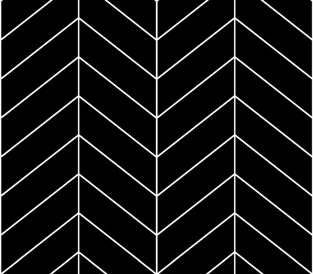 Peel and Stick Wallpaper Black and White/ Black Herringbone Chevron Wallpaper/ Removable Wallpape... | Etsy (US)