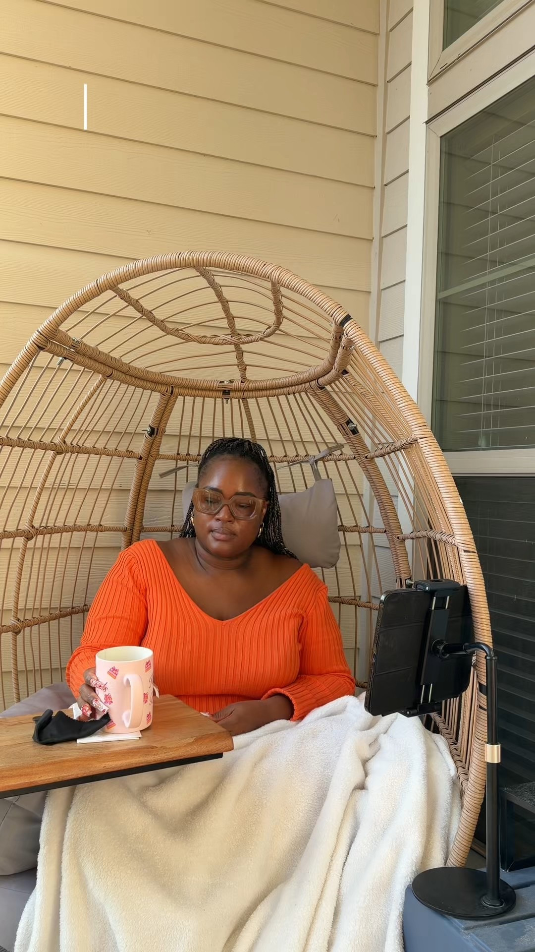 I absolutely love sitting on my balcony after a long day of work. This egg chair is large enough for me to sit with my legs crossed comfortably. My iPad stand means I can relax handsfree. I encourage you to create a peaceful home environment where you can decompress, unwind, and pour into your own cup. 💗

#LTKHome #LTKselfcare #LTKdayinmylife