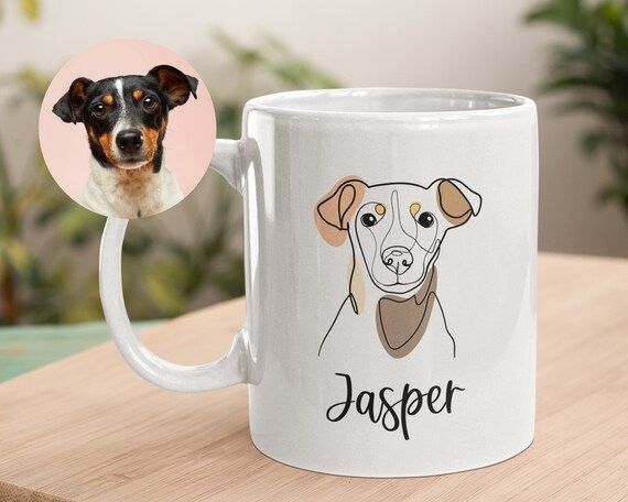 Custom Hand-Drawn Dog Pet Photo Mug, Coffee Mug With Name, Personalized Gift Dog Lovers Owners, D... | Etsy (US)