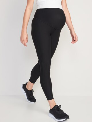 Maternity Full-Panel PowerLite LYCRA® ADAPTIV 7/8-Length Leggings | Old Navy (US)
