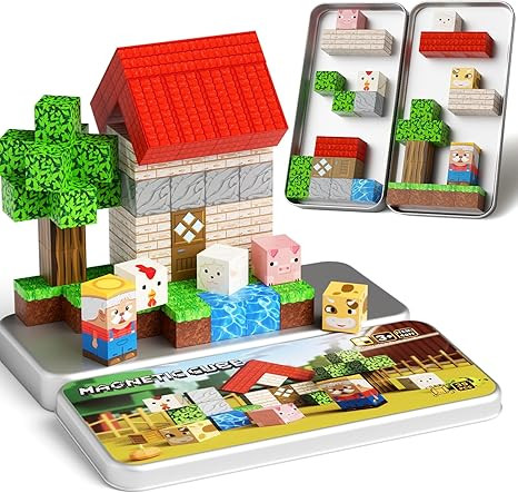 Magnetic Tiles Farm Animals Travel Toys, 35PCS Magnetic Blocks for Kids Ages 3-8, Portable STEM B... | Amazon (US)