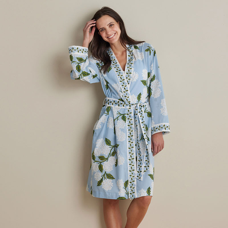Printed Voile Women's Kimono Robe - Hydrangea, XL/XXL | The Company Store