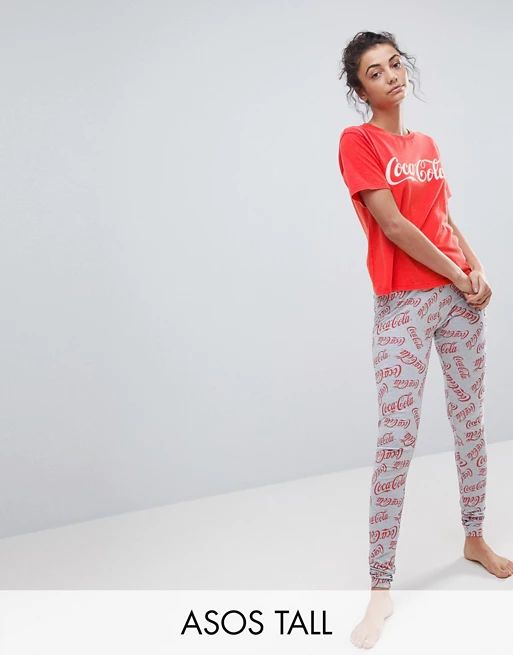 ASOS TALL - Coca Cola - Pyjama t-shirt et legging délavé à l'acide | ASOS FR