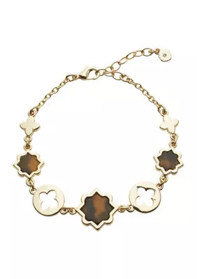 Crown & Ivy™ Gold Tone Tortoise Flex Bracelet | Belk