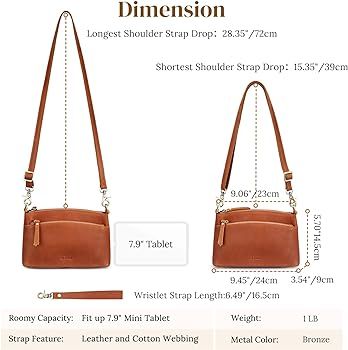 S-ZONE Small Genuine Leather Crossbody Bags for Women Purse and Handbag Wristlet | Amazon (US)