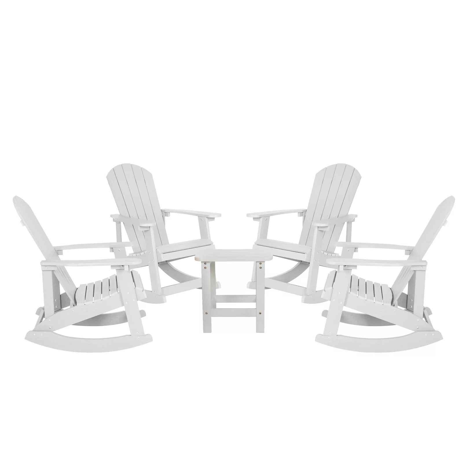 Flash Furniture Set of 4 Savannah All-Weather Adirondack Rocking Chairs with Side Table | Kohl's