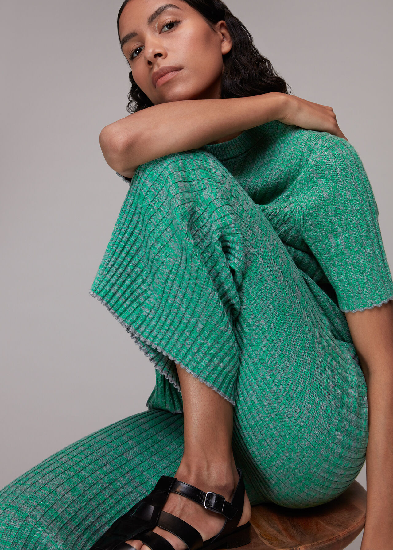 Wynn Flecked Knitted TShirt | Whistles