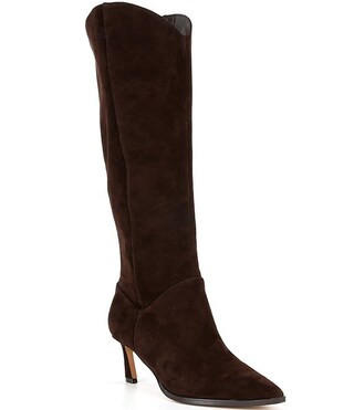 Leyna Suede Western Inspired Kitten Heel Boots | Dillard's