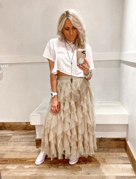Tuesday… favorite skirt for ALL seasons… I love her dressed up for holiday and casual with sneakers… easy and fun… love being girly with an edge… skirt, tee, dressed up, summer outfit, sneakers 

#LTKSeasonal #LTKSaleAlert #LTKStyleTip