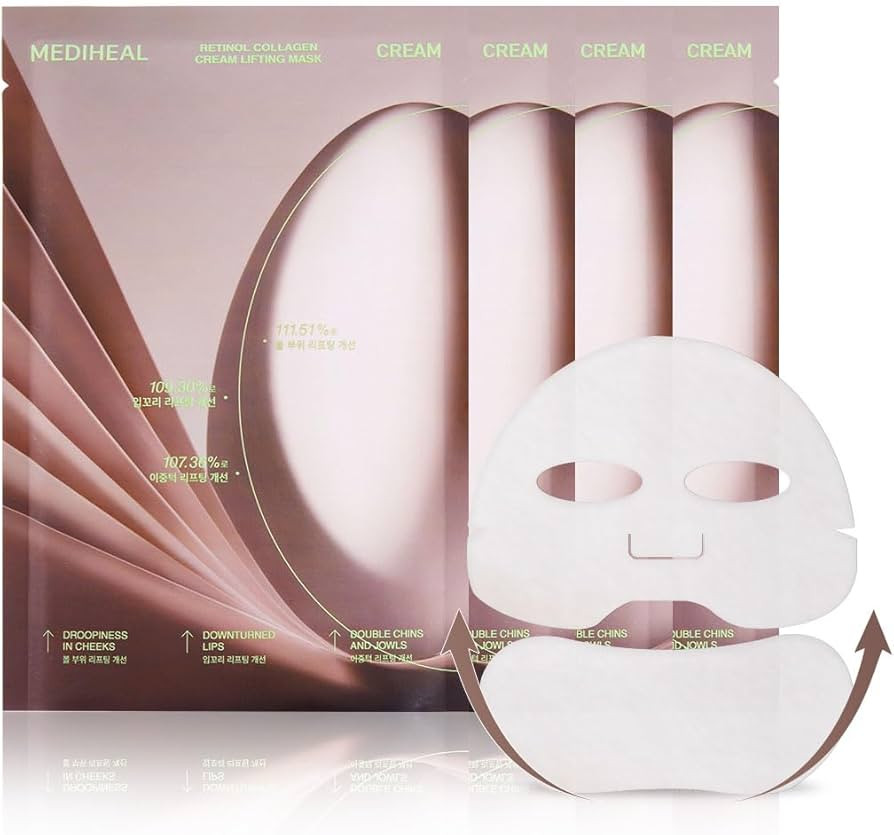 Mediheal Retinol Collagen Cream Lifting Mask (10 Counts) for Anti-Aging - Helps Reduce Fine Lines... | Amazon (US)