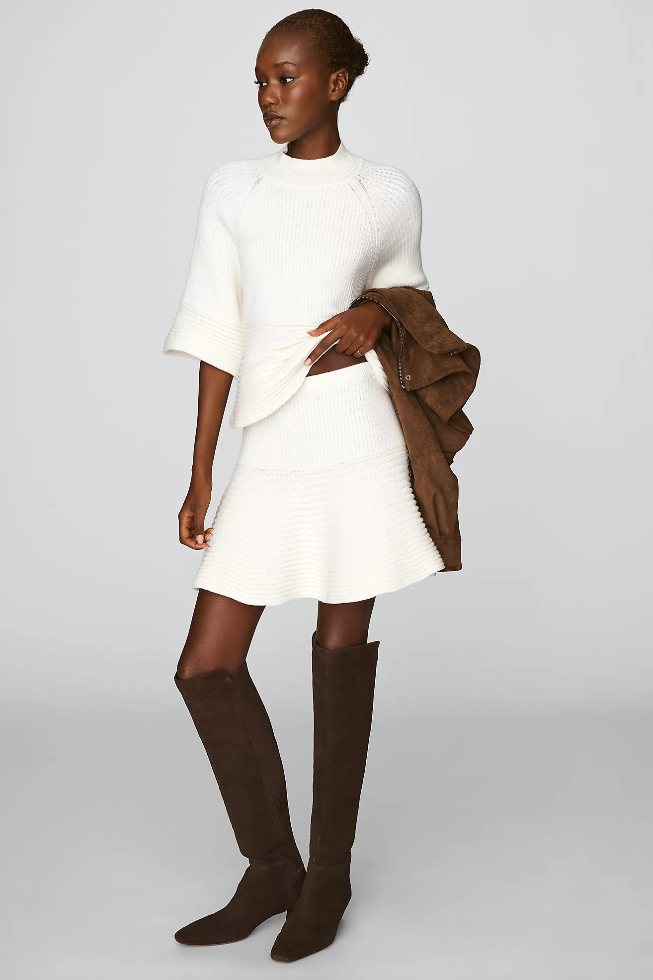 Maeve Raglan Ottoman Swing Mini Skirt | Anthropologie (US)