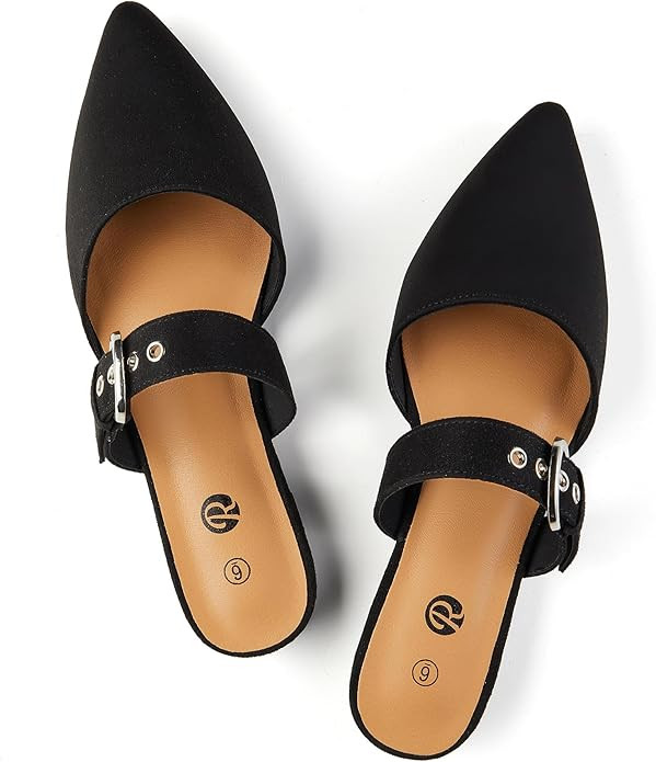 Rekayla Mules for Women Adjustable Strap Pointed Toe Backless Loafer Shoes… | Amazon (US)