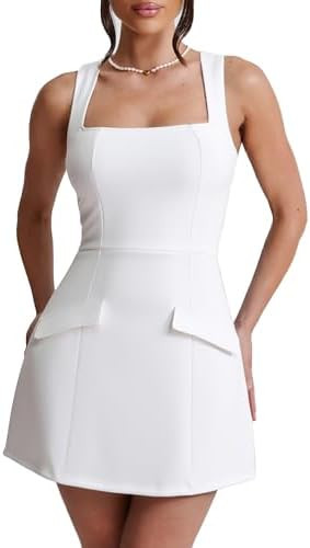 BORIFLORS Women's Sexy Bodycon Corset Short Graduation Dresses Sleeveless Square Neck Party Mini ... | Amazon (US)