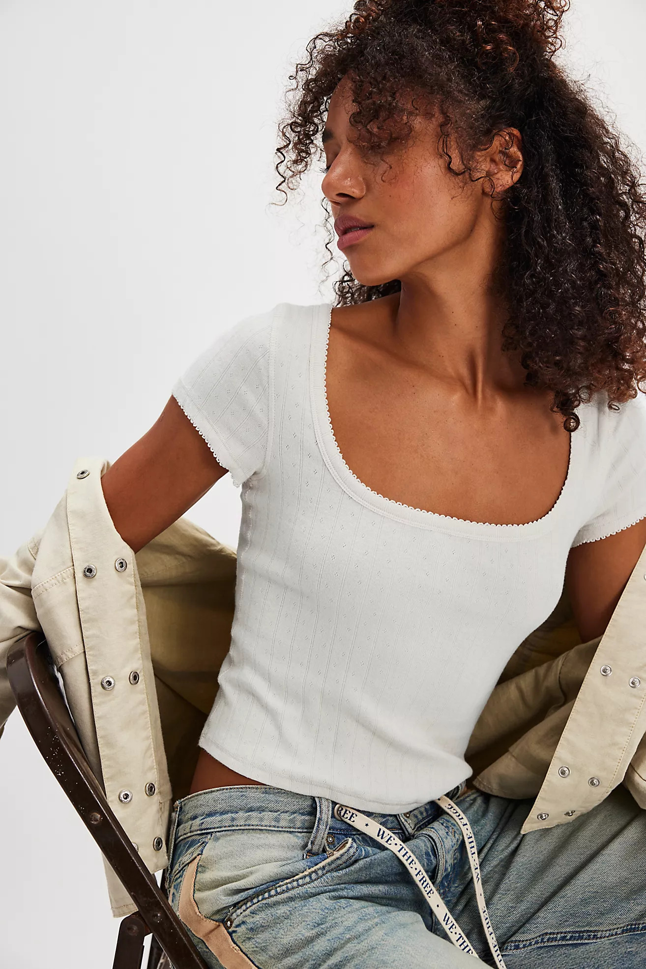 End Game Pointelle Baby Tee | Free People (Global - UK&FR Excluded)