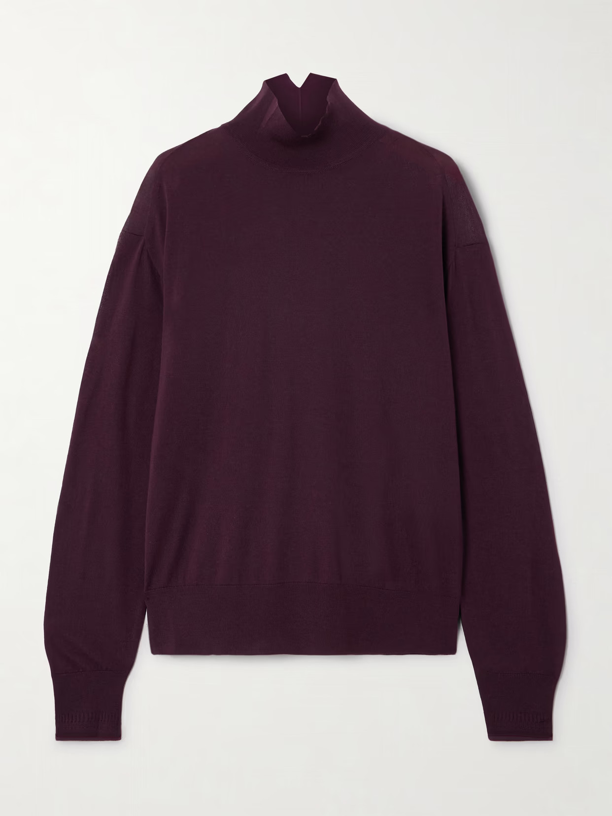Another Tomorrow - Wool Turtleneck Sweater - Burgundy | NET-A-PORTER (US)