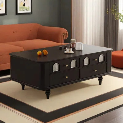 Retro Solid Wood Coffee Table with Storage | Wayfair North America