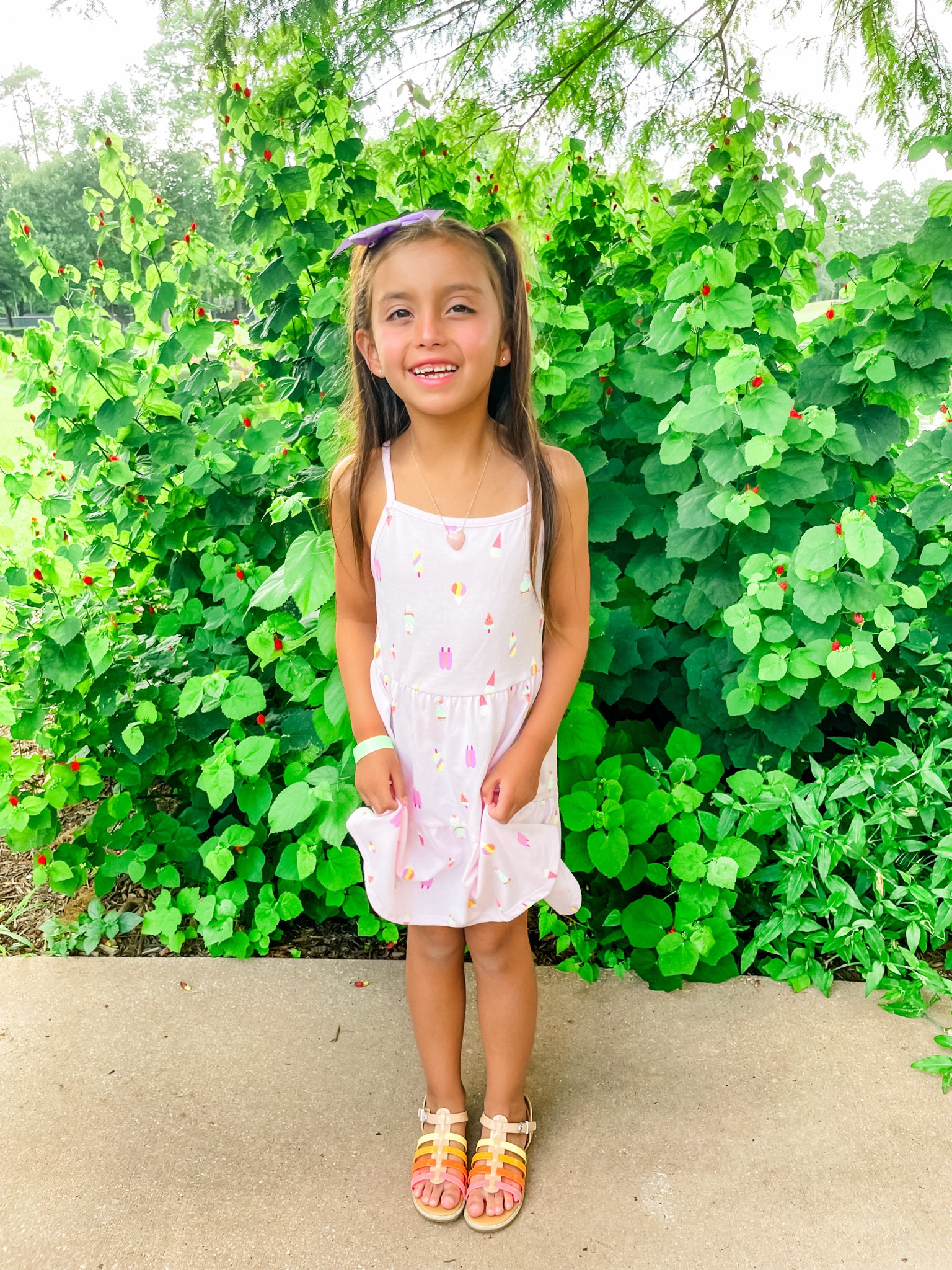 Summer time vacation style kids edition. Popsicle Spaghetti Strap Tiered Dress and fun sandals. Sandals Velcro closed. Love that!! This pattern is sold out, but it’s available in the stars pattern. We have both and love them. 
Kids style 
Target style 
Cat and Jack dress 
Little girl sandals. 

#LTKShoeCrush #LTKFindsUnder50 #LTKKids