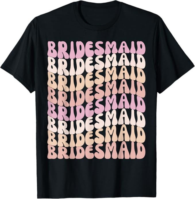 Bridesmaid I Do Crew Retro Bachelorette Party Bridesmaids T-Shirt | Amazon (US)