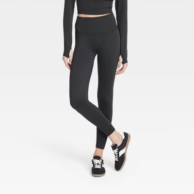 Women's Seamless High-Rise 7/8 Leggings - All In Motion™ Black M | Target