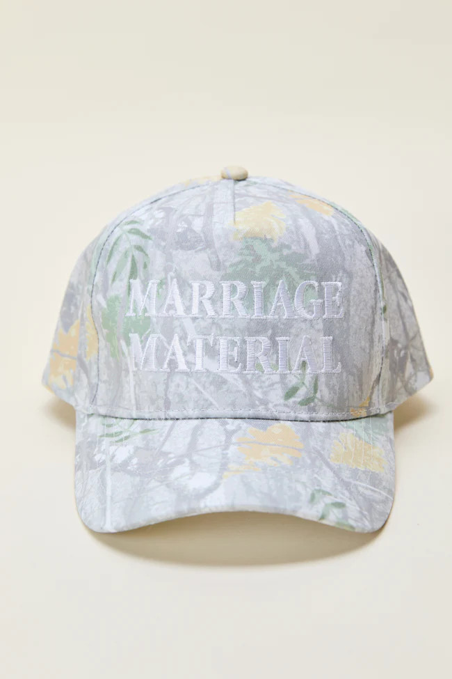 Marriage Material Camo Trucker Hat | Pink Lily