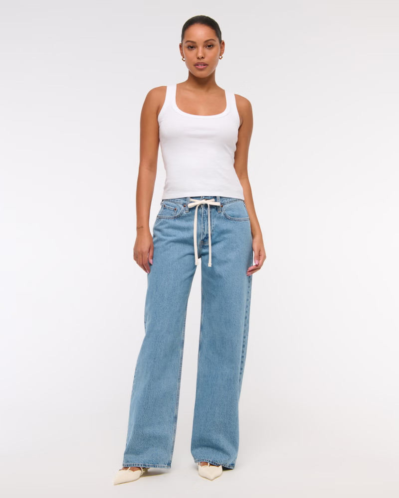 Vintage Rib Tuckable Scoopneck Tank | Abercrombie & Fitch (US)