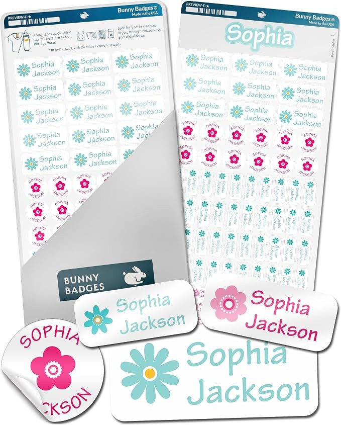 Personalized Daycare Name Labels for Kids (130 Labels) - Custom Waterproof Name Stickers for Clot... | Amazon (US)