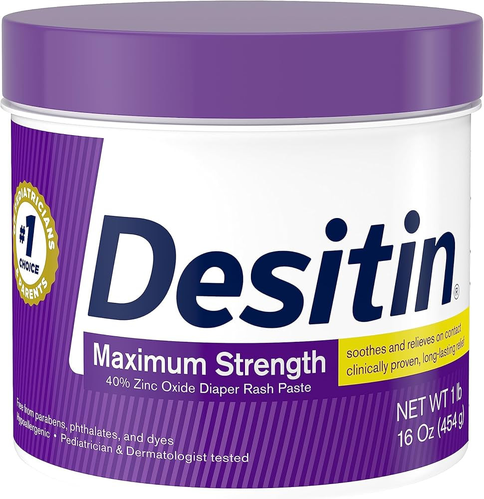 Desitin Maximum Strength Baby Diaper Rash Cream with 40% Zinc Oxide for Treatment, Relief & Preve... | Amazon (US)