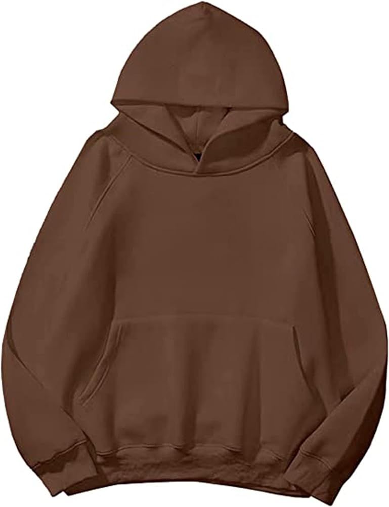 SAFRISIOR Oversized Hoodies for Women and Men Couples Fleece Basic Solid Hooded Sweatshirt Pullov... | Amazon (US)
