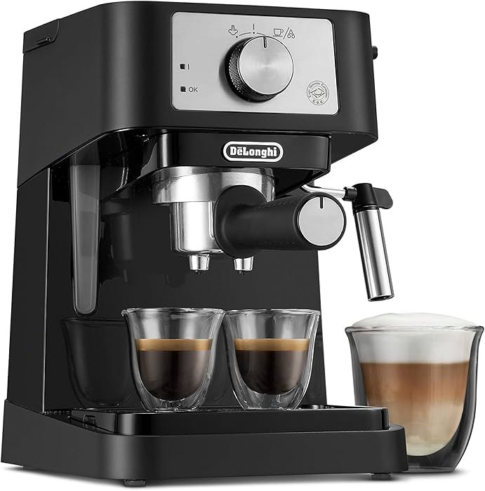 De'Longhi Stilosa Manual Espresso Machine, Latte & Cappuccino Maker, 15 Bar Pump Pressure + Milk ... | Amazon (US)