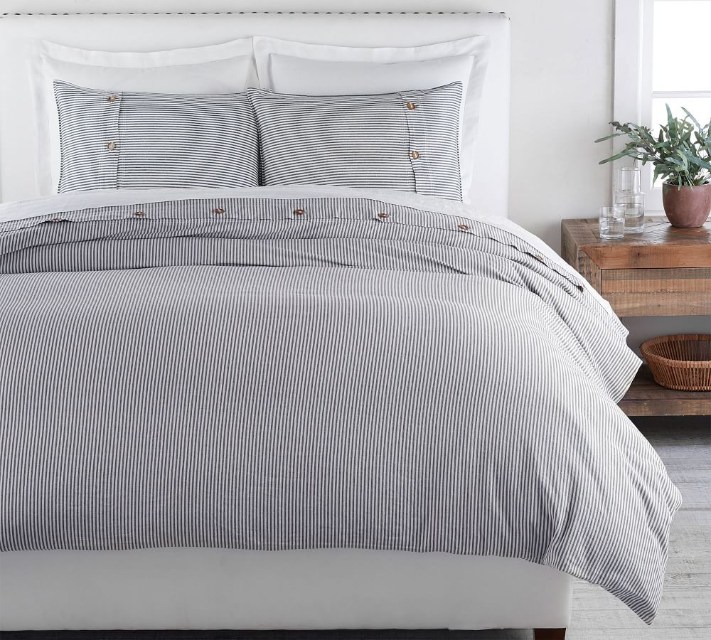 Wheaton Striped Linen/Cotton Duvet Cover | Pottery Barn (US)