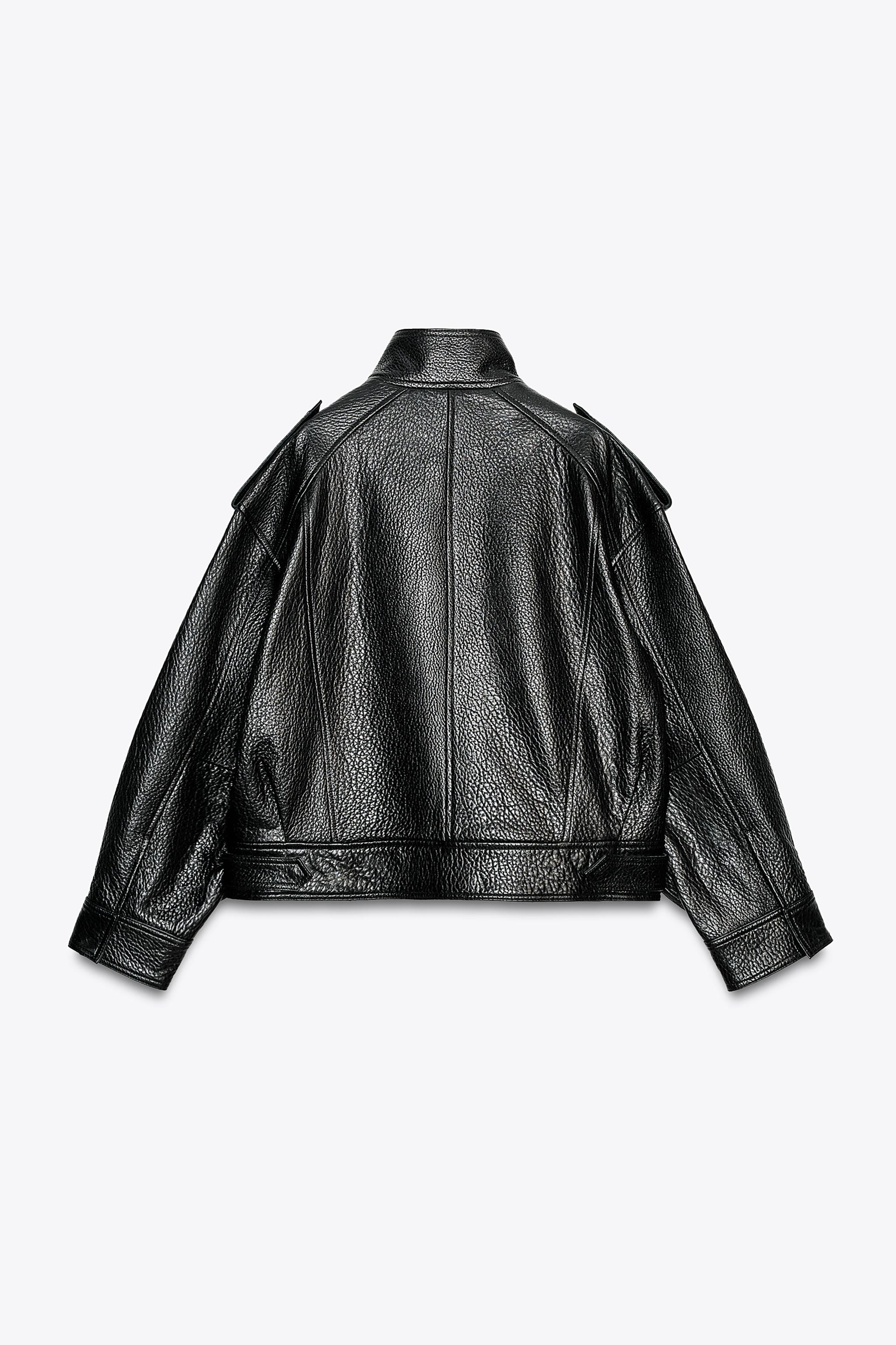 LEATHER BOMBER JACKET ZW COLLECTION LIMITED EDITION | Zara UK
