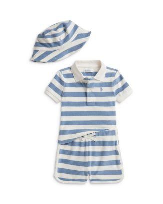 Boys' Striped Terry Polo Shirt, Short & Hat Set - Baby | Bloomingdale's (AU)