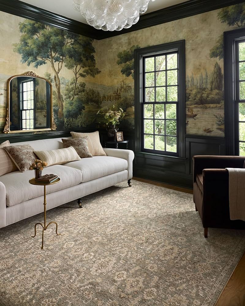 Loloi Chris Loves Julia Palma Collection PLM-03 Lagoon/Natural 7'-10" x 10' Area Rug Vintage Styl... | Amazon (US)