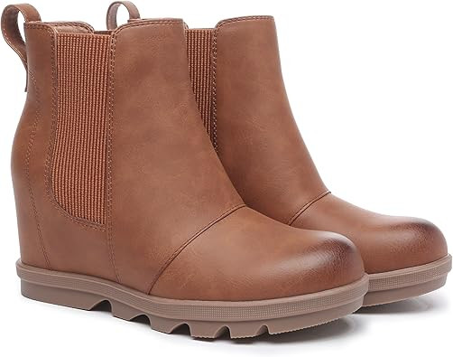 Athlefit Women's Wedge Boots Comfortable Ankle Wedge Booties | Amazon (US)