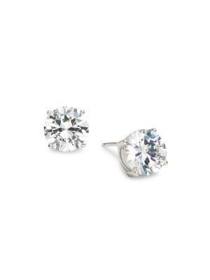 Rhodium Plated Sterling Silver & Cubic Zirconia Stud Earrings | Saks Fifth Avenue OFF 5TH