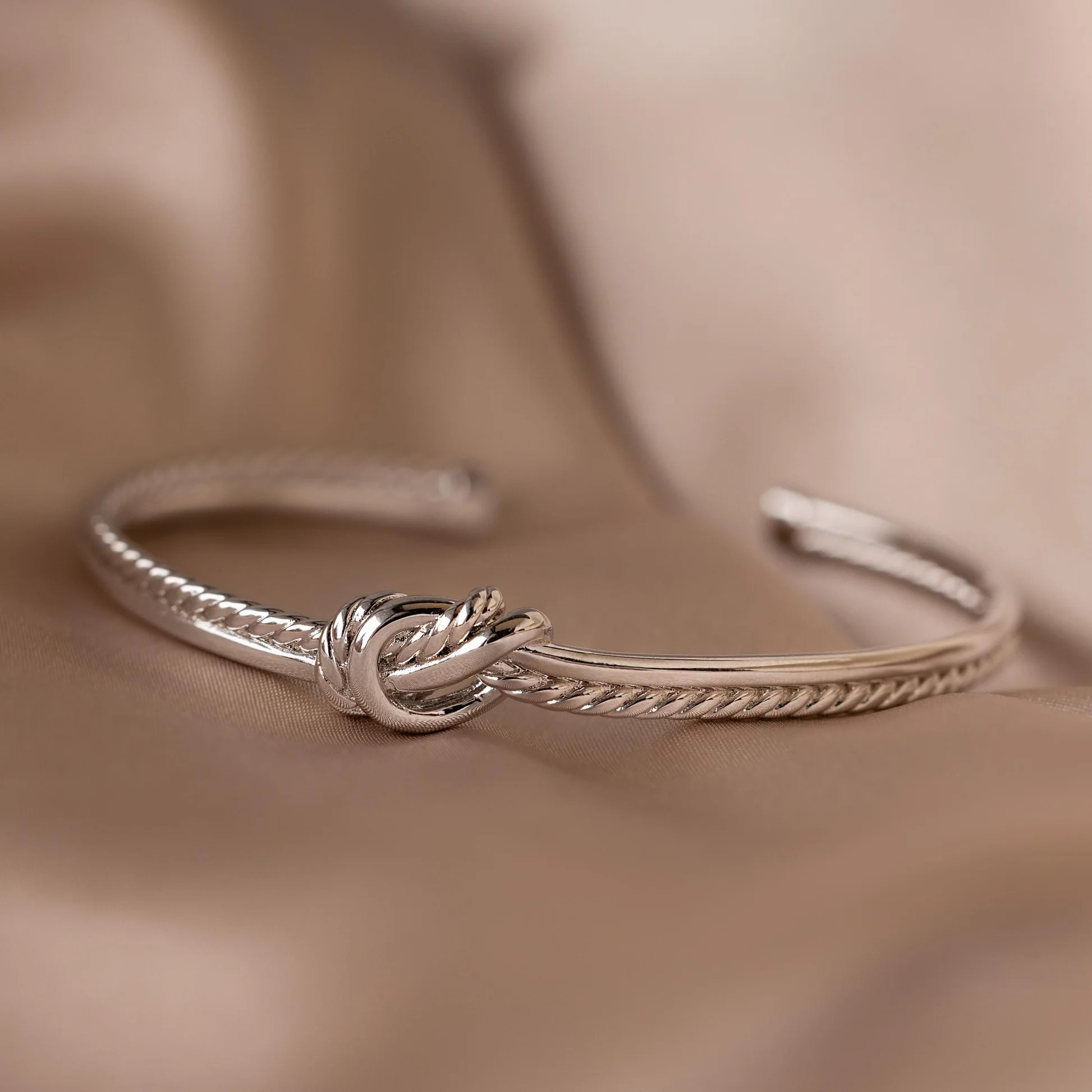 Duo Twisted Love Knot Cuff Bangle Bracelet | Caitlyn Minimalist | Caitlyn Minimalist