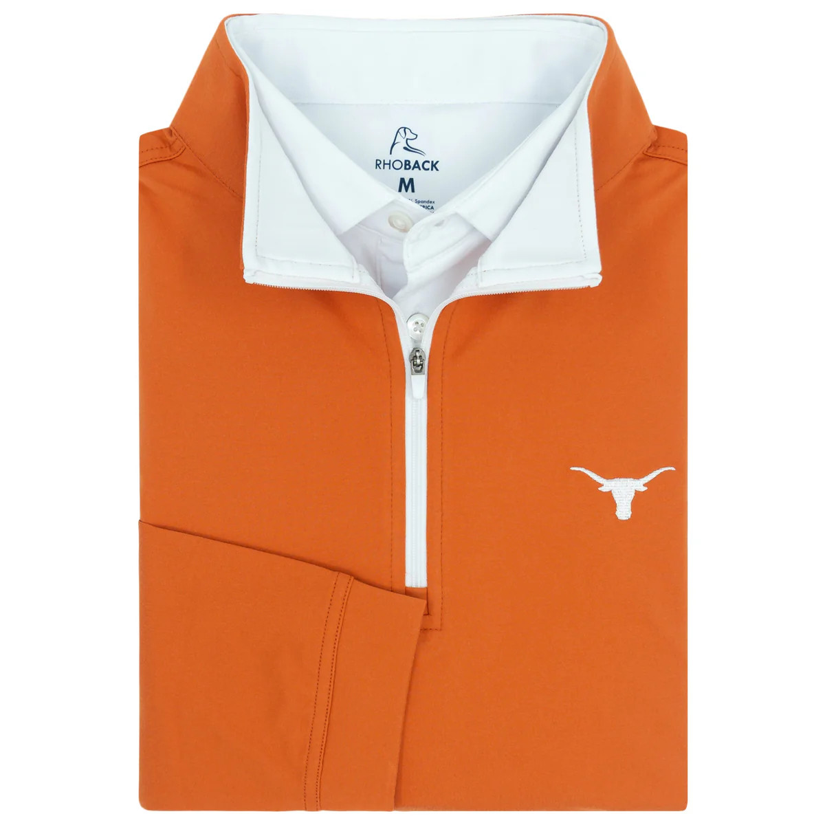 Solid Collegiate Q-Zip - Texas - Rust Orange | Rhoback | RHOBACK