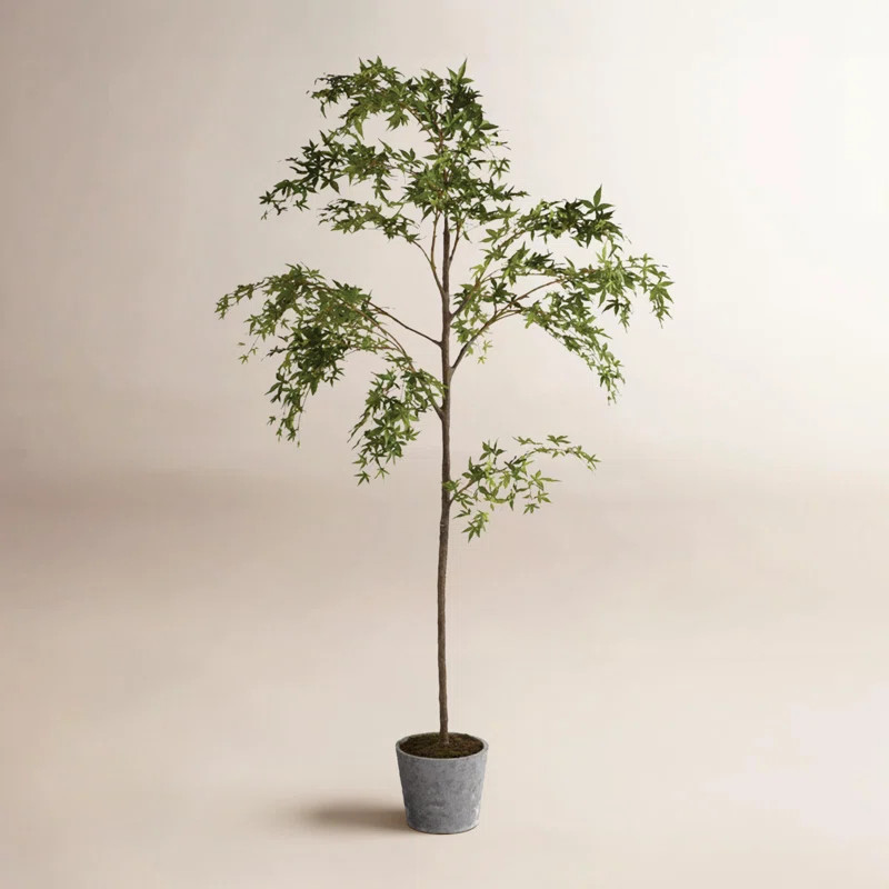 Realistic Faux Maple Tree in Pot 84 in. | Wayfair North America