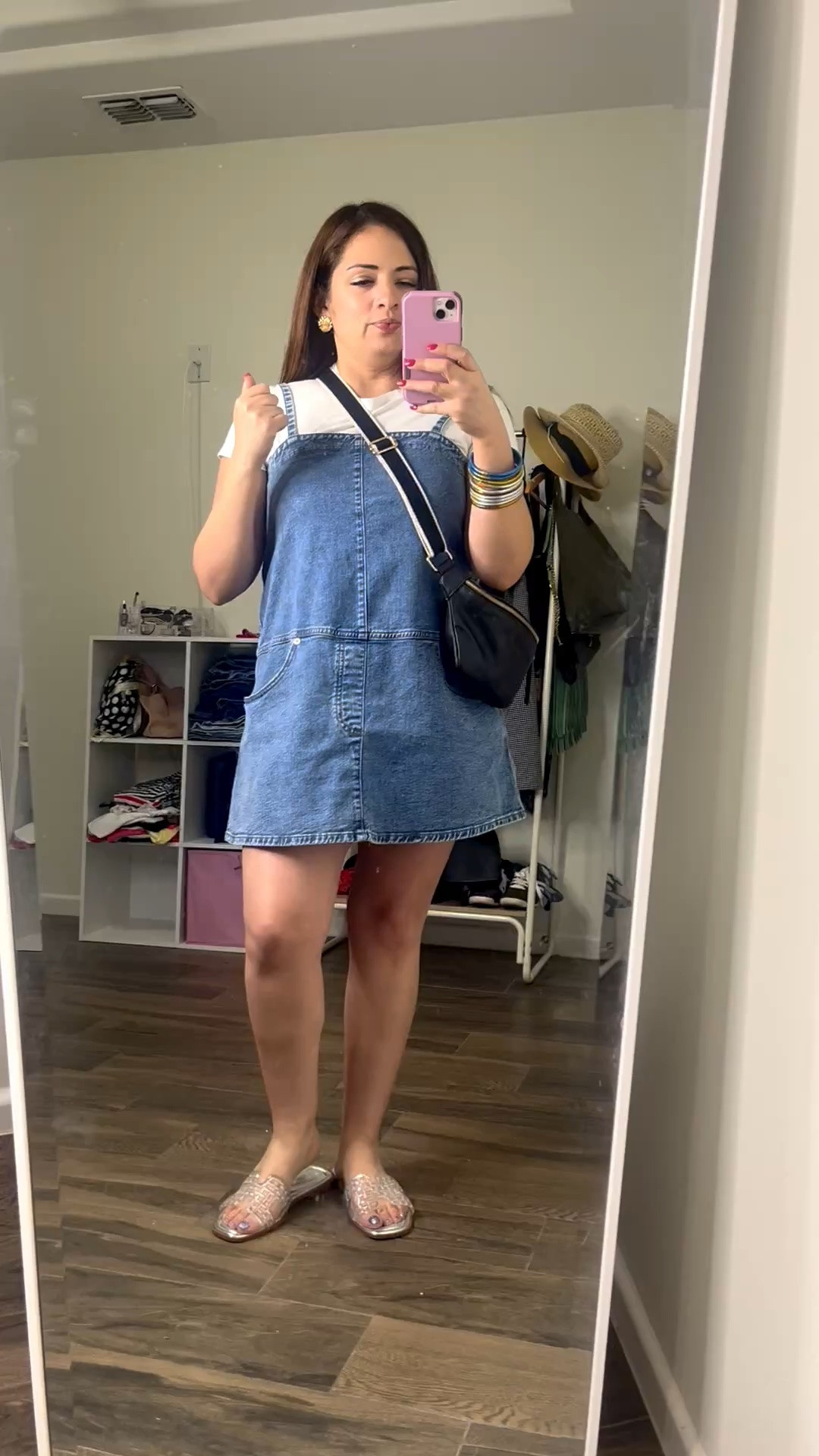 Outfit of the day denim dress that keeps you looking put together and cute while healing from tendinitis

#LTKootd #LTKPetite