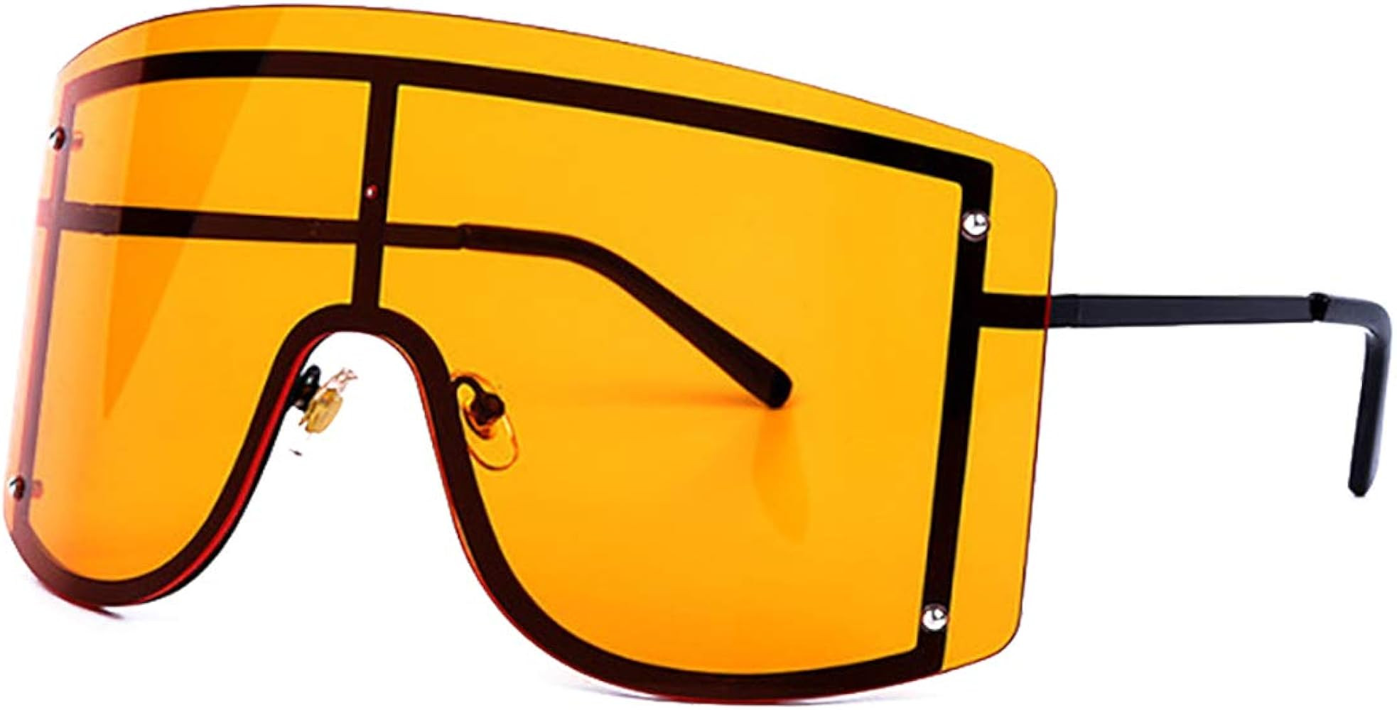 Fashion Oversized Sunglasses for Women Flat Top Futuristic Shield Large Cover Visor Eyeglasses On... | Amazon (US)