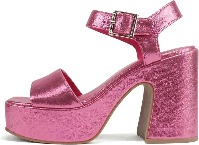 Soda Launch ~ Women Open Toe Ankle Strap Platform Chunky High Heeled Sandal | Amazon (US)
