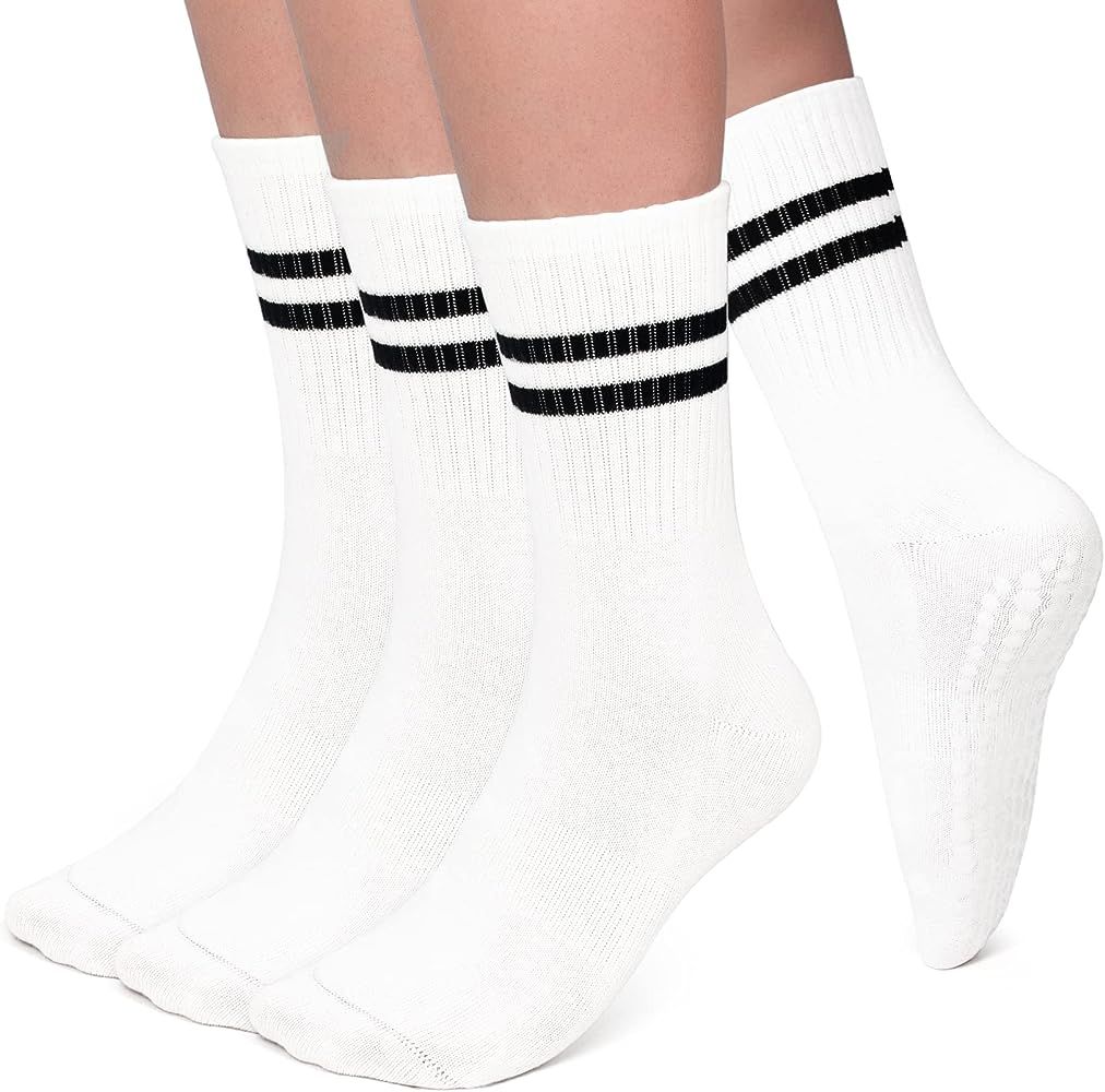AGUTIUN Grip Socks for Women Pilates Yoga Non Slip Socks with Grips for Barre Hospital Home Athletic | Amazon (US)