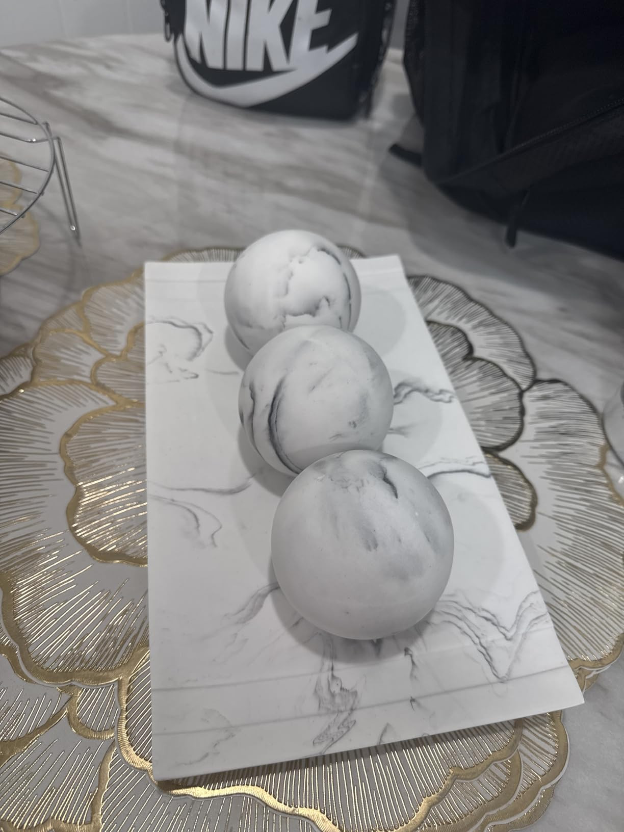 Creative Scents Black Marble Look Home Decor Bowl and Orb Set - Coffee Table Decor for Living Roo... | Amazon (US)