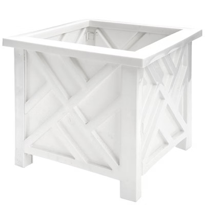 The Lakeside Collection Chippendale Style Planter for Outdoors - Snap Together Design - White | Target
