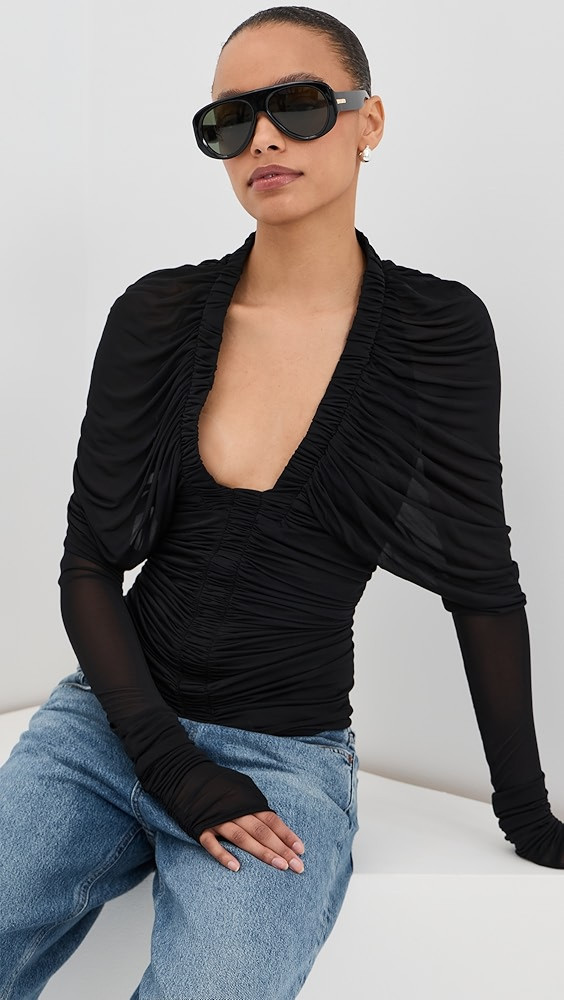 Orion Long Sleeve Plunge Top | Shopbop