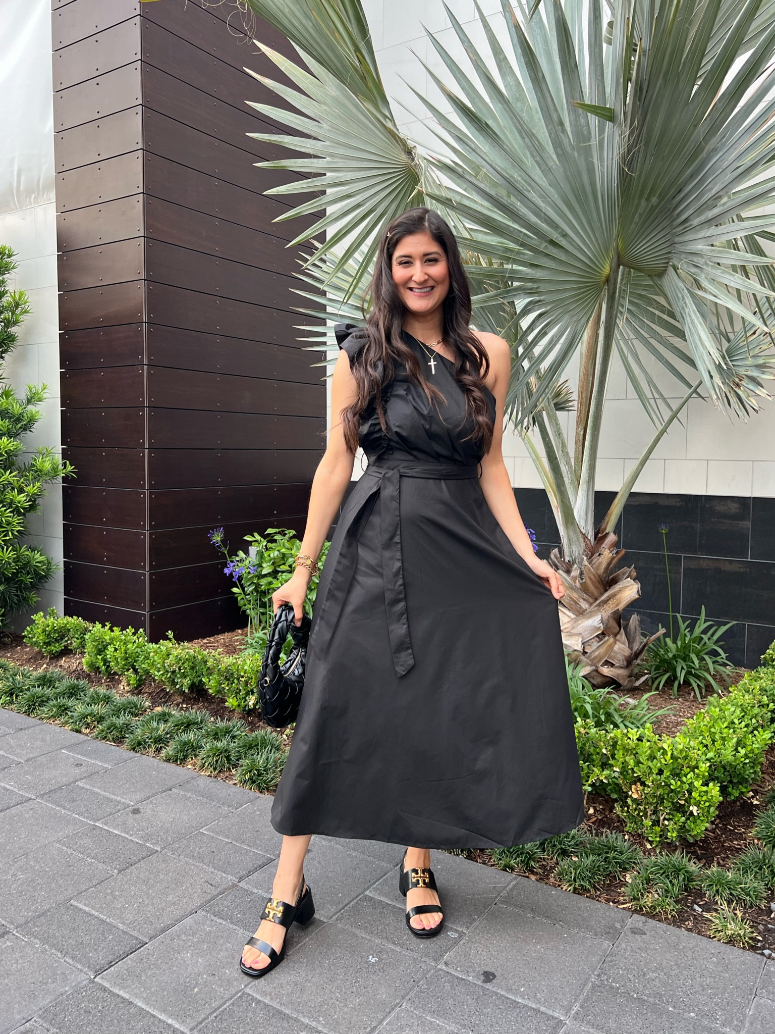 This black dress was perfect for a dinner at an upscale restaurant. Love the one shoulder ruffle! Wearing a small. It comes in more colors too.

#LTKwedding #LTKfindsunder50 #LTKSeasonal