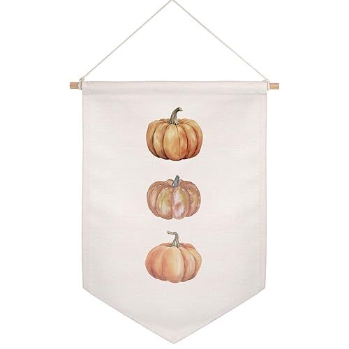 Pumpkin Wall Hanging Flag, Fall Wall Hanging, Pumpkin Fall Decor, Pumpkins Wall Hanging Banner, F... | Amazon (US)