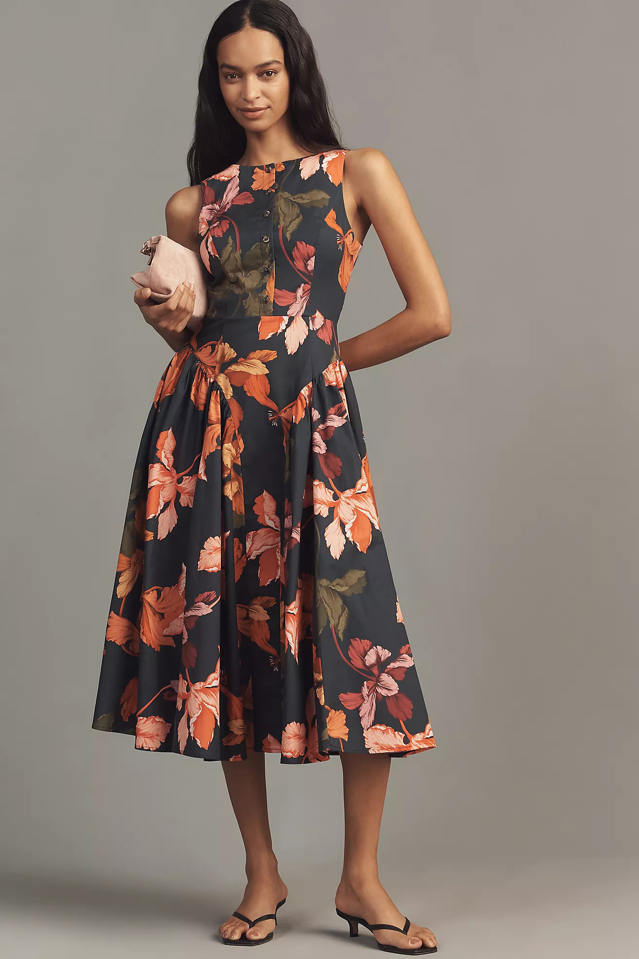 Hutch A-Line Poplin Midi Dress | Anthropologie (US)